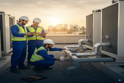 فحص أنابيب التصريف في المكيفات بجازان